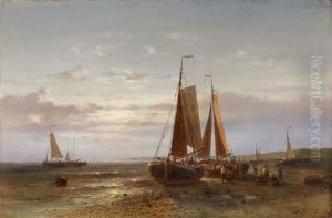Kustenlandschaft Mit Segelschiffen by Abraham Hulk the Elder