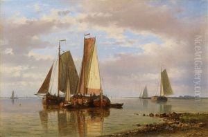Strand Mit Segelschiffen by Abraham Hulk the Elder