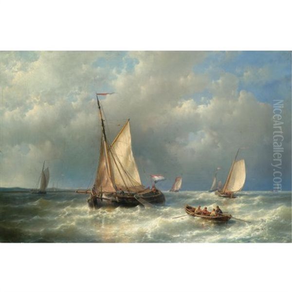 Stormy Sea With Ships - view 1