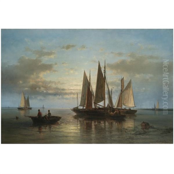 Boats Clustered By The Shore - view 1