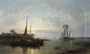 Abendstimmung. Segelboote Auf Ruhigem Binnenmeer by Abraham Hulk the Elder