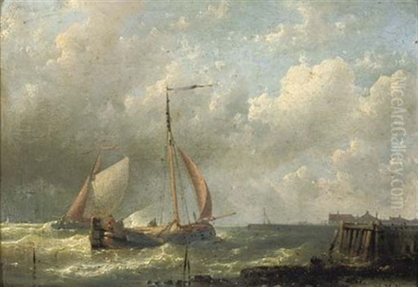 Ships Near A Jetty - view 1