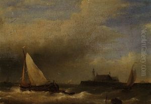 Fischerboot Vor Der Kuste by Abraham Hulk the Elder