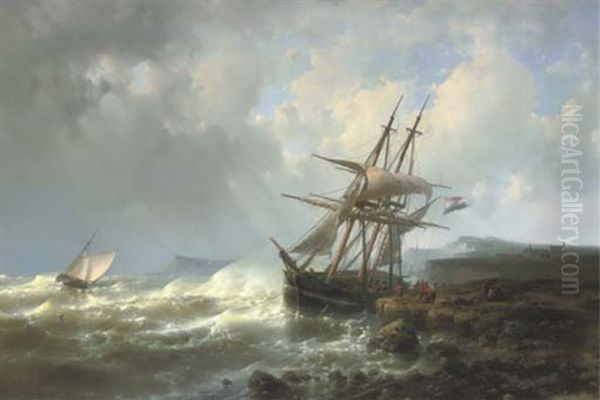 Mooring The Three-master In A Stiff Breeze - view 1