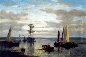 Sunset On The Coast, The Fishers Coming Home by Abraham Hulk the Elder