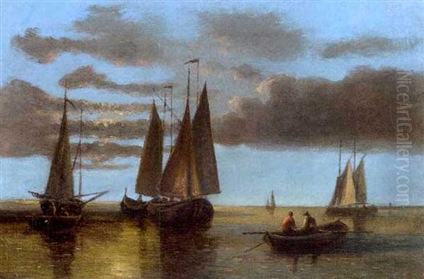 Fishing Boats On The Scheldt (+ Barges In A Stiff Breeze; Pair) - view 1