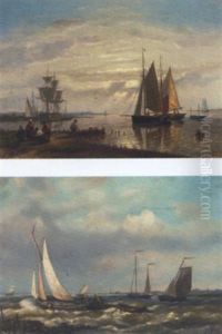Barges In A Stiff Breeze by Abraham Hulk the Elder