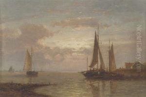Shipping On A Calm At Sunset by Abraham Hulk the Elder