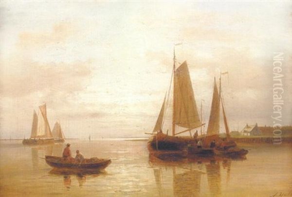 Barges Off The Dutch Coast - view 1
