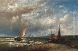 Anlandende Fischerboote An Der Englischen Kuste by Abraham Hulk the Elder