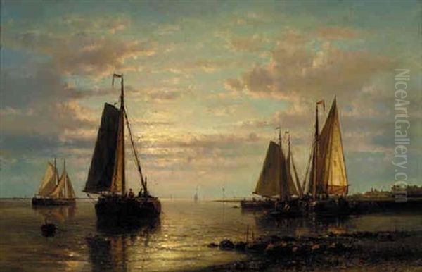 Sailing Boats Off The Dutch Coast - view 1