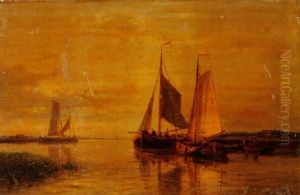 Estuary At Sunset by Abraham Hulk the Elder