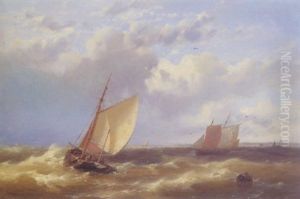 Segelschiffe Vor Der Kuste by Abraham Hulk the Elder