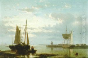 Shipping At The Mouth Of An Estuary by Abraham Hulk the Elder