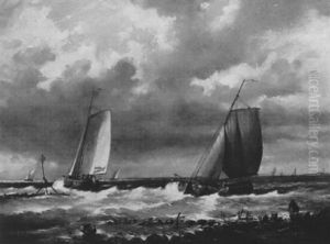 Zwei Fischerboote by Abraham Hulk the Elder