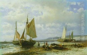Fischerboote Am Strand by Abraham Hulk the Elder