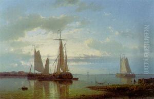 Sailing In A Calm Estuary by Abraham Hulk the Elder