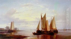 Becalmed On A Dutch Estuary by Abraham Hulk the Elder