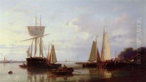 Calm On An Inland Estuary by Abraham Hulk the Elder