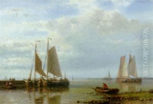 Shipping In A Calm Estuary by Abraham Hulk the Elder
