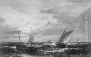 Ships At Sea by Abraham Hulk the Elder
