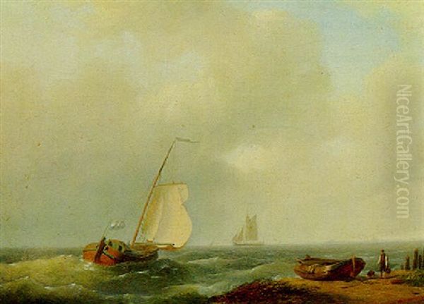 A Fishing Boat Off The Coast - view 1