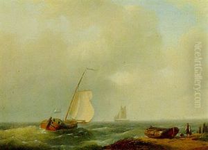 A Fishing Boat Off The Coast by Abraham Hulk the Elder