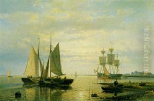 Segelschiffe An Der Schelde Bei Stillem Wasser by Abraham Hulk the Elder