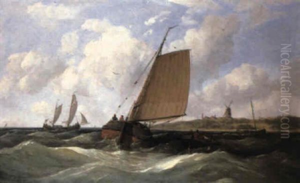 Fishing Boats Off A Dutch Coastline - view 1
