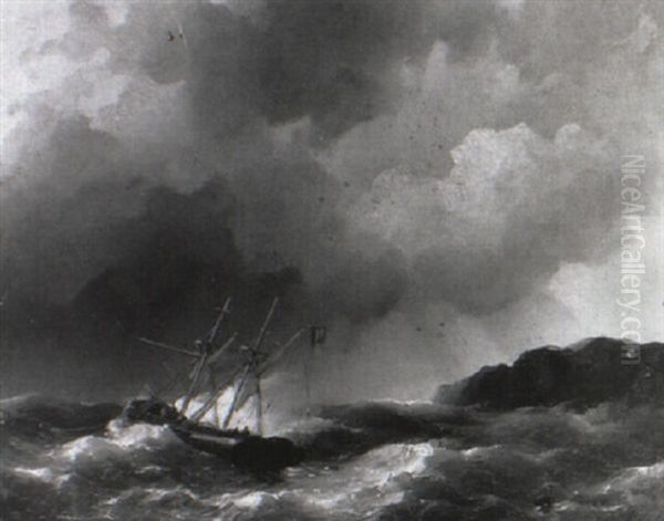 Schip Op Woeste Zee - view 1