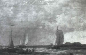 Fishermen On The Shore by Abraham Hulk the Elder