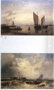 Fishing Boats In A Calm Estuary & Retrieving Wreckage (2 Works) Fishing Boats In A Calm Estuary & Retrieving Wreckage (2 Works)