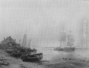 Fishing Boats Off A Jetty; And Shipping Off A Cove (2 Works)