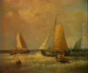 Fischerboote Vor Der Kuste by Abraham Hulk the Elder