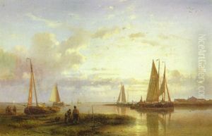 Evening Calm On The Dutch Coast by Abraham Hulk the Elder