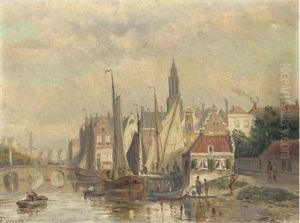 Activities In A Dutch Harbour (+ The Fleet Preparing For Departure; Pair)