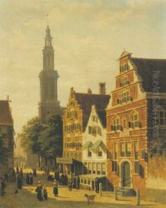Amsterdam Street Scene by Johannes Frederik Hulk, Snr.