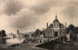 A View Of The Hoofdpoort In Rotterdam by Johannes Frederik Hulk, Snr.