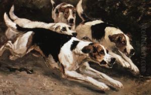Full Cry, The Beaufort Hounds by Johannes Frederik Hulk, Snr.