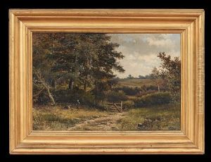 Landscape With Two Girls Picking Flowers by Abraham Hulk the Younger