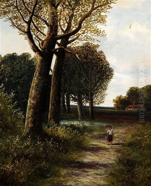 Figure On A Wooded Path - view 1