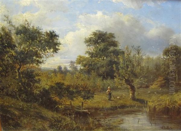 Wooded Landscapes With Figures On Paths (pair) - view 1