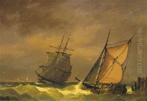 Coastal Scene; Canal Scene by Abraham Hulk the Younger