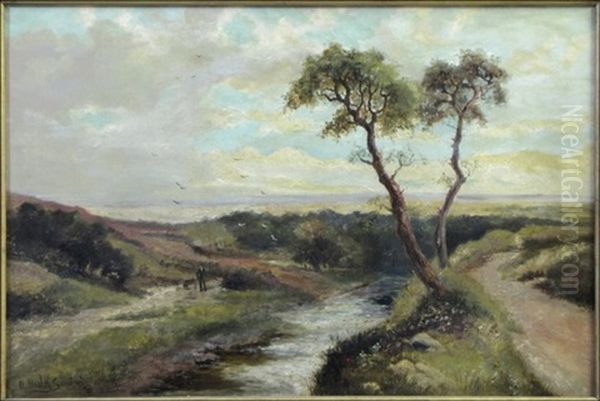 River Landscape With Strolling Figure - view 1