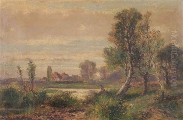 A Figure Seated On The Bank Of A River - view 1