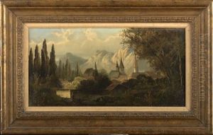 View Of A Mountain Village by Abraham Hulk the Younger