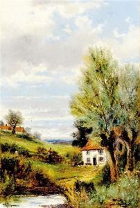 Cottage Along Riverbank