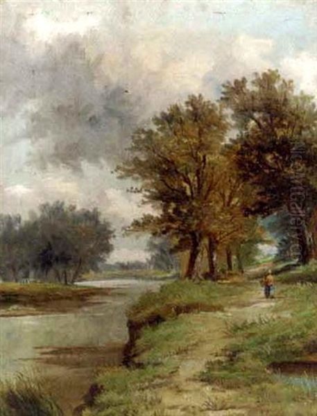 A Country Walk Along A River Bank - view 1