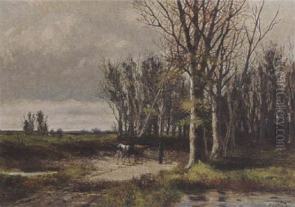 A Shepherd With His Herd In Alburry Park, Surrey - view 1