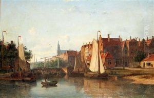 Vue D'un Canal A Amsterdam by John Frederik Hulk the Younger